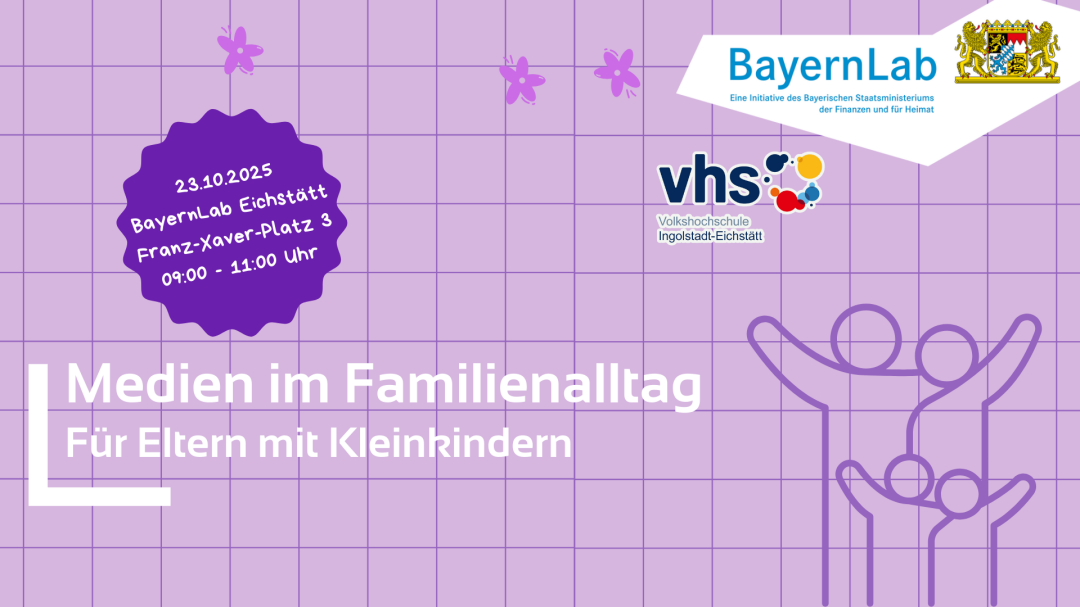 Werbeposter für den Kurs Medien im Familienalltag bei der vhs 2025